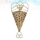  Fan Shape Iron Woven Flower Basket Wall Mounted Flower Holder Hanging Flower