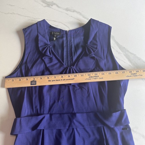 Escada Sport Womens Size 38 Sleeveless Blue Wool Sheath Dress Lined V-Neck NWOT - Picture 4 of 16