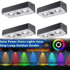 Solar Power Stairs Lights Outdoor Garden Pathway Wall Fence Deck Solar Step Lamp
