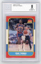 1986 Fleer #109 Isiah Thomas Rookie RC Detroit Pistons BGS 8 HOF