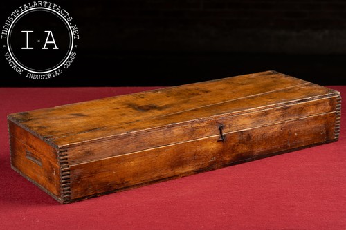 Antique Wooden Box-Joint Storage Case - Picture 1 of 9