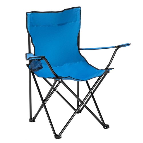 Silla de Camping Portátil Plegable Exterior Tela Oxford Azul - Imagen 2 de 12