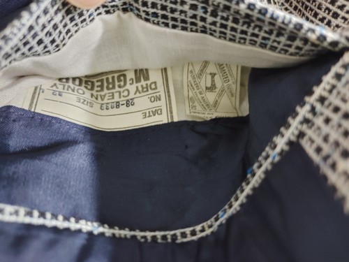 Vintage McGregor Navy Blau Grau Western Blazer Sport Mantel Jacke Herren Größe 42 L - Bild 14 von 14