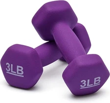 Neoprene Dumbbell Hand Weights 3 lbs for Exercise and Muscle Toning