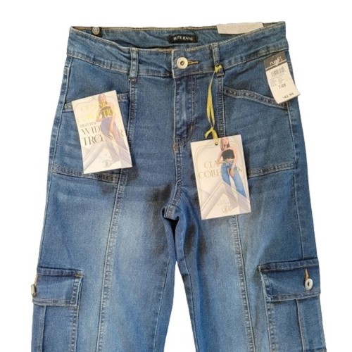 Elite Jeans Women's Junior High Rise Wide Trousers Blue Size 7/28 NWT - Picture 3 of 14