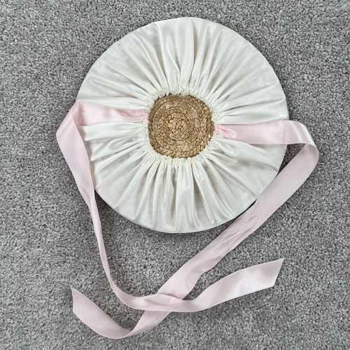 American Girl Doll Elizabeth Summer Tea Satin Straw Ribbon Hat Only - Picture 4 of 6