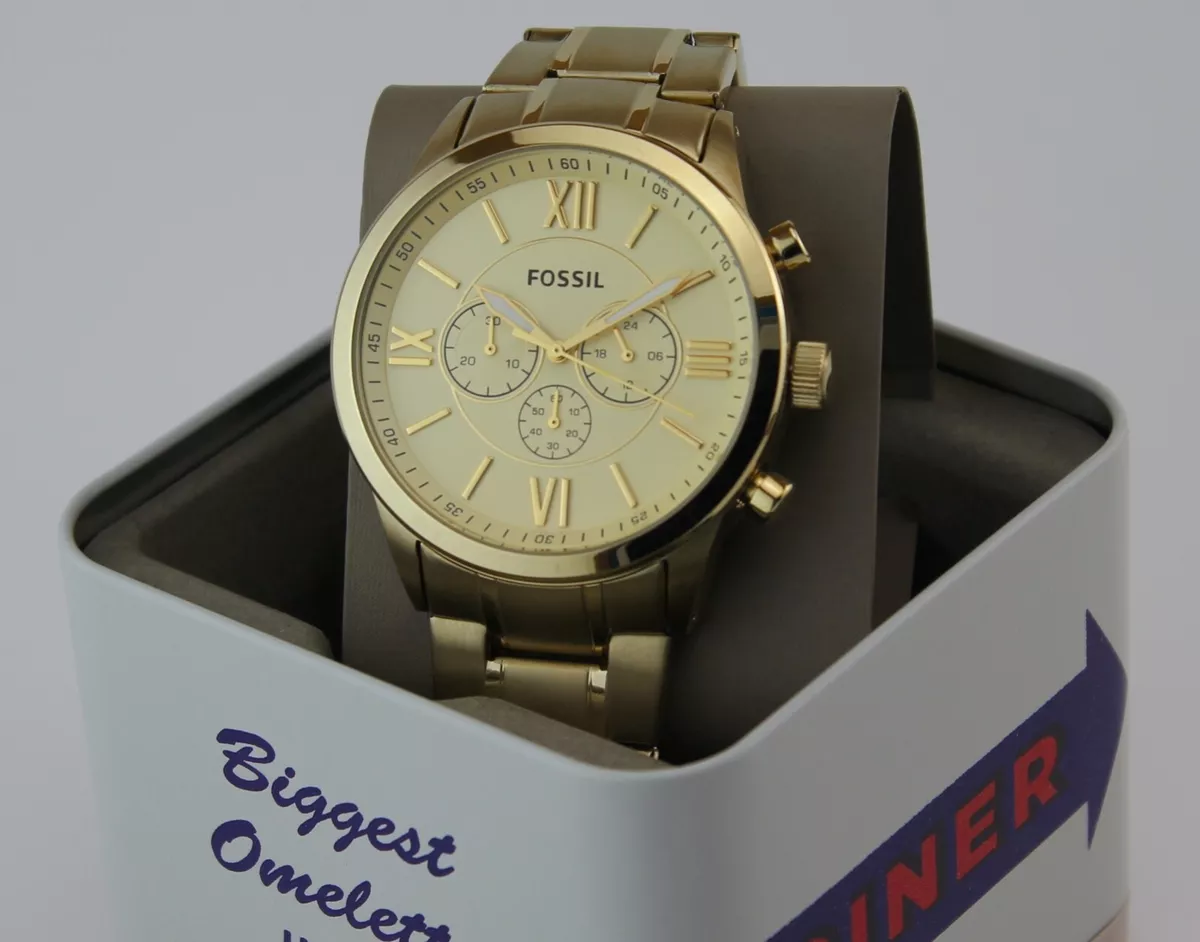 Fossil gold top chronograph watch