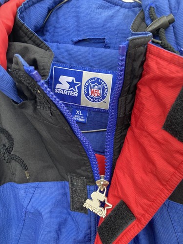 Vintage New England Patriots Puffer Jacket Herren XL Blau Starter NFL Pullover - Bild 3 von 4