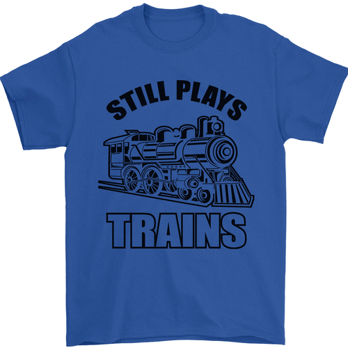 Still Plays With Trains Spotter Spotting Mens T-Shirt 100% Cotton - Picture 42 of 86