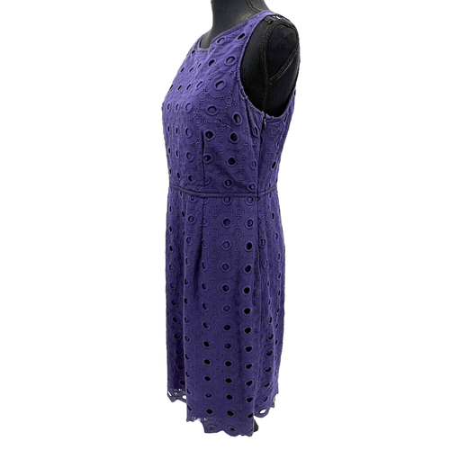 Boden Limited Edition Embroidered Navy Blue Anglaise Shift Dress Size 8 - Picture 6 of 8