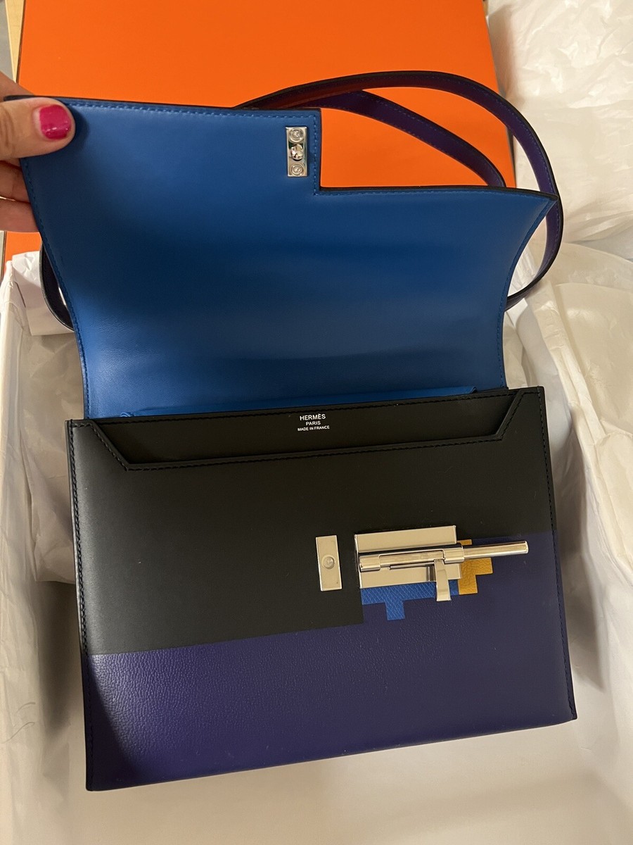 Hermes VERROU 21 Shoulder BAG Encre Purple Epsom Palladium Small