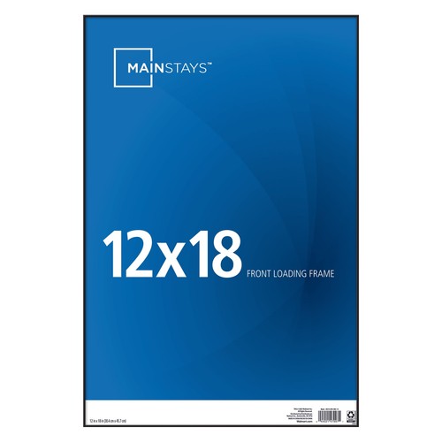 12x18 Front Loading Wall Picture Frame, Black