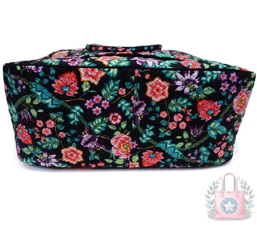 NEW ❤️ vera bradley Vines Floral Grand Weekender Duffel Black Green Pink - Picture 4 of 5