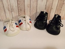 Build A Bear Workshop Red White Blue Tennis Shoes Sneakers Black Lace Up Boots