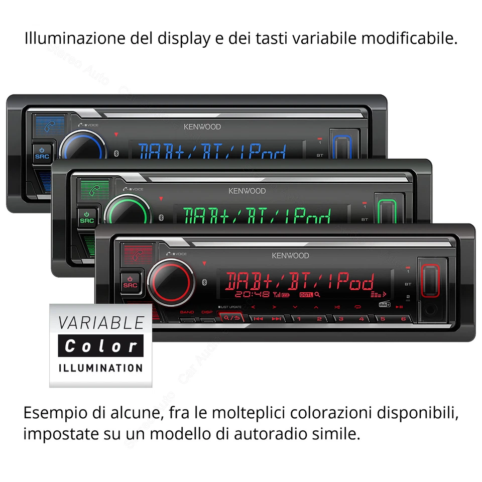 Autoradio Bluetooth DAB Stereo Auto 1 din CD USB Aux-In Uscita RCA Subwoofer Mp3 - Immagine 4 di 4