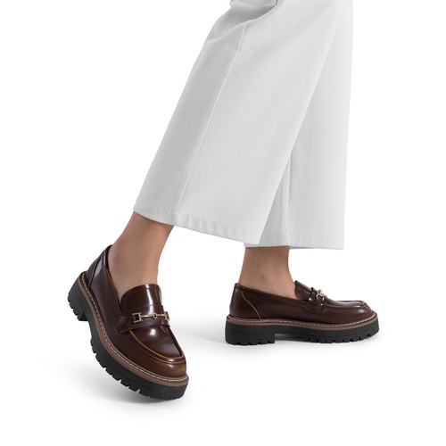 Women Retro Loafers Slip On Chunky Heels College Office Daily Wear Slip on Shoes - Picture 11 of 18