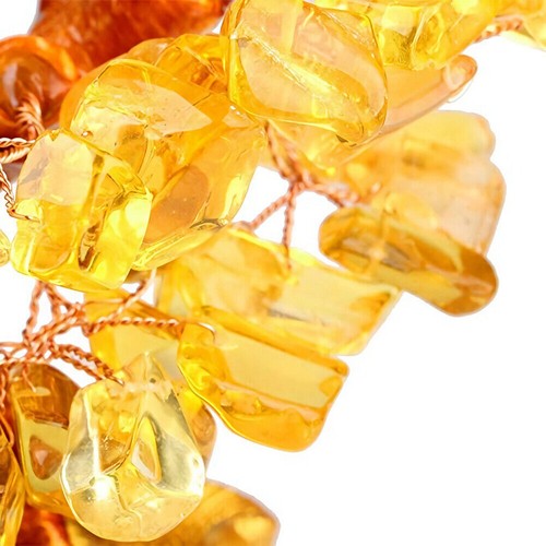 Golden Money Tree Feng Shui Crystal Citrine Wealth Tree Hang Lucky Bonsai Style - Picture 3 of 4