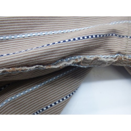 Transkript gestreiftes lässiges Button-Down-Hemd mit sichtbarer Naht für Herren, L, taupe - Bild 9 von 10