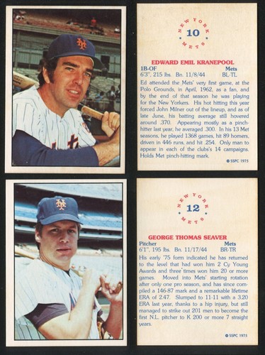 1975 SSPC NEW YORK METS Team Set of 22 w/Seaver, Berra, Staub, Kingman - Picture 4 of 7