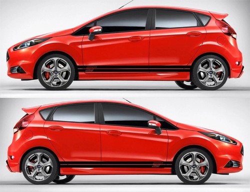 Fits Ford Fiesta Side Stripes Graphics Decals Both Sides Any Year Checked - Picture 1 of 4