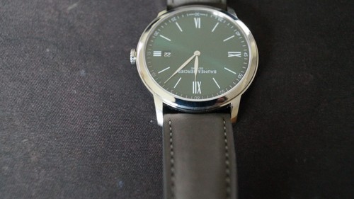 Baume & Mercier Classima Green Dial Gray Leather Date Quartz Mens Watch M0A10607 - Picture 9 of 13