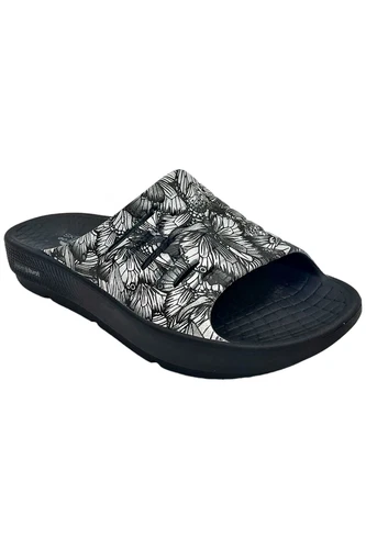 Skechers Women's GO Recover Washable Slide Sandals Black/White
