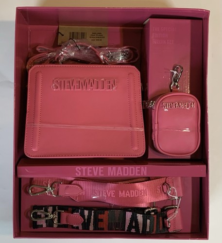 Womens Steve Madden Special Edition Evelyn Gift Set Pink - Bag, 3 Straps, Pouch - Picture 1 of 6