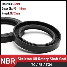 TC/FB Skeleton Oil Seal Nitrile Rotary Shaft Seal Double Lipped NBR 70 ID-75mm