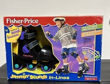 Fisher-Price Easy In-Line Skates 1997 Jammin Sounds Vintage Black Yellow