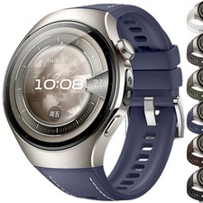 For Huawei Watch 5 42mm 46mm Silicone Leather Replacement Wrist Strap Watch Band