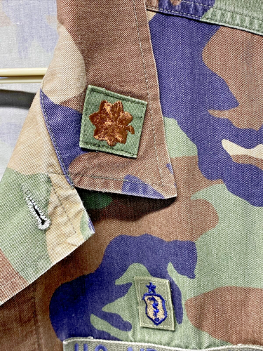 Woodland BDU Camo Top/Shirt Military Issued Uniform Major USAFE MEDIUM-REGULAR - Picture 6 of 12