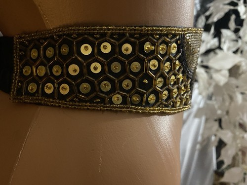 DE COLECCIÓN GLAM LENTEJUELAS CUENTAS ALETA RECATADO ART DECO HARLOW CINTURÓN MAGID DOWTON - Imagen 4 de 11