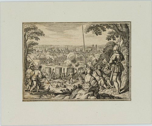 M. MERIAN (1621-1687), Die Besetzung von Rostock 1573, Kupferstich Barock - Bild 2 von 4