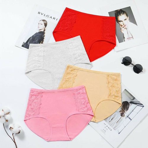 Confezione 4 slip donna vita alta intimo completo cotone morbido - Foto 5 di 23