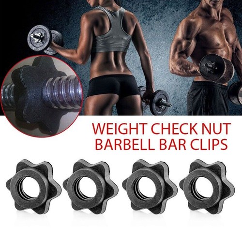 4PC Weight Check Nut Barbell Bar Clips Spin Lock Screw Dumbbell Spinlock CollajV - Picture 4 of 8
