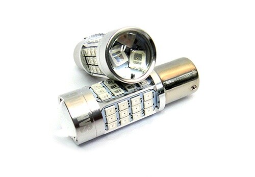 2x Amber 382 P21W BA15s Bulb SAMSUNG LED 40W Side Indicator Tail Stop Light DRL - Picture 3 of 11