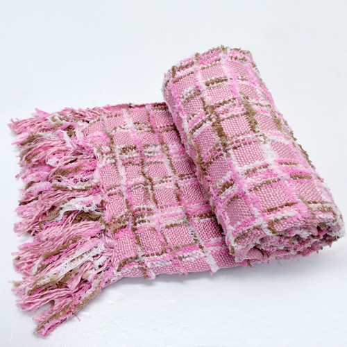 Boho Multi-Color Chenille Knitted Throw Blanket with Decorative Tassels Cozy - Picture 32 of 60