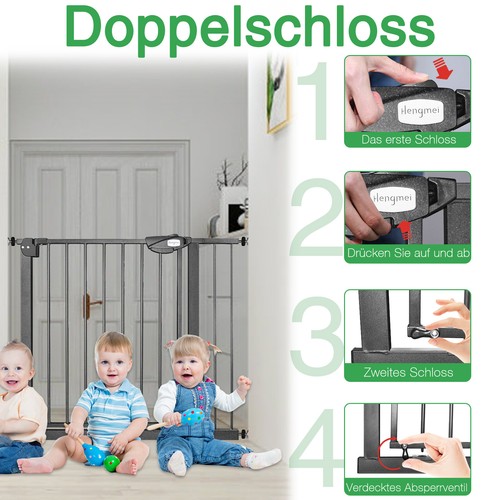 Treppengitter Treppenschutzgitter Türgitter Absperrgitter für Kinder ohne Bohren - Bild 6 von 13