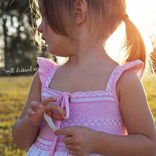 Girls WDW Well Dressed Wolf Pink Smocked Marshmallow Tunic Set Size 6 EUC - Picture 1 of 12