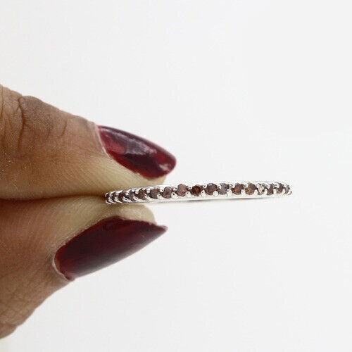 1/2Ct Brown Simulated Diamond Half Eternity Band 18K White Gold Plated