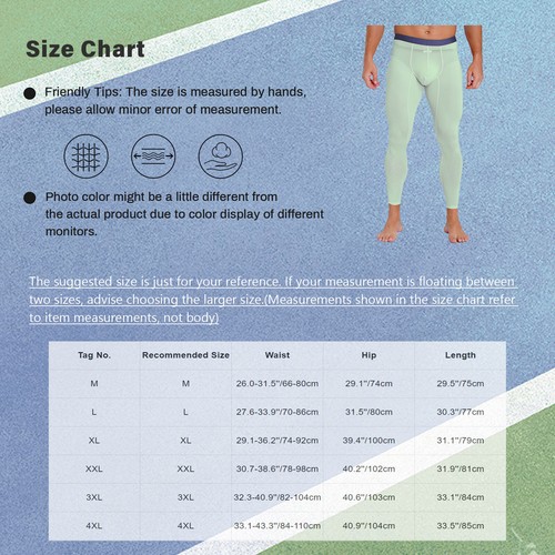 Men's Compression Pants Base Layer Bottoms Tights Pants Trousers Sportswear - Picture 24 of 50