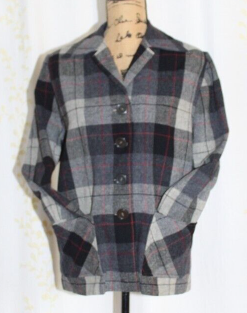 Vintage 40s 50s Vic Gene Slick Shirt Button Up Plaid Wool Vintage 40s 50s Vic Gene Slick Shirt Button Up Plaid Wool
