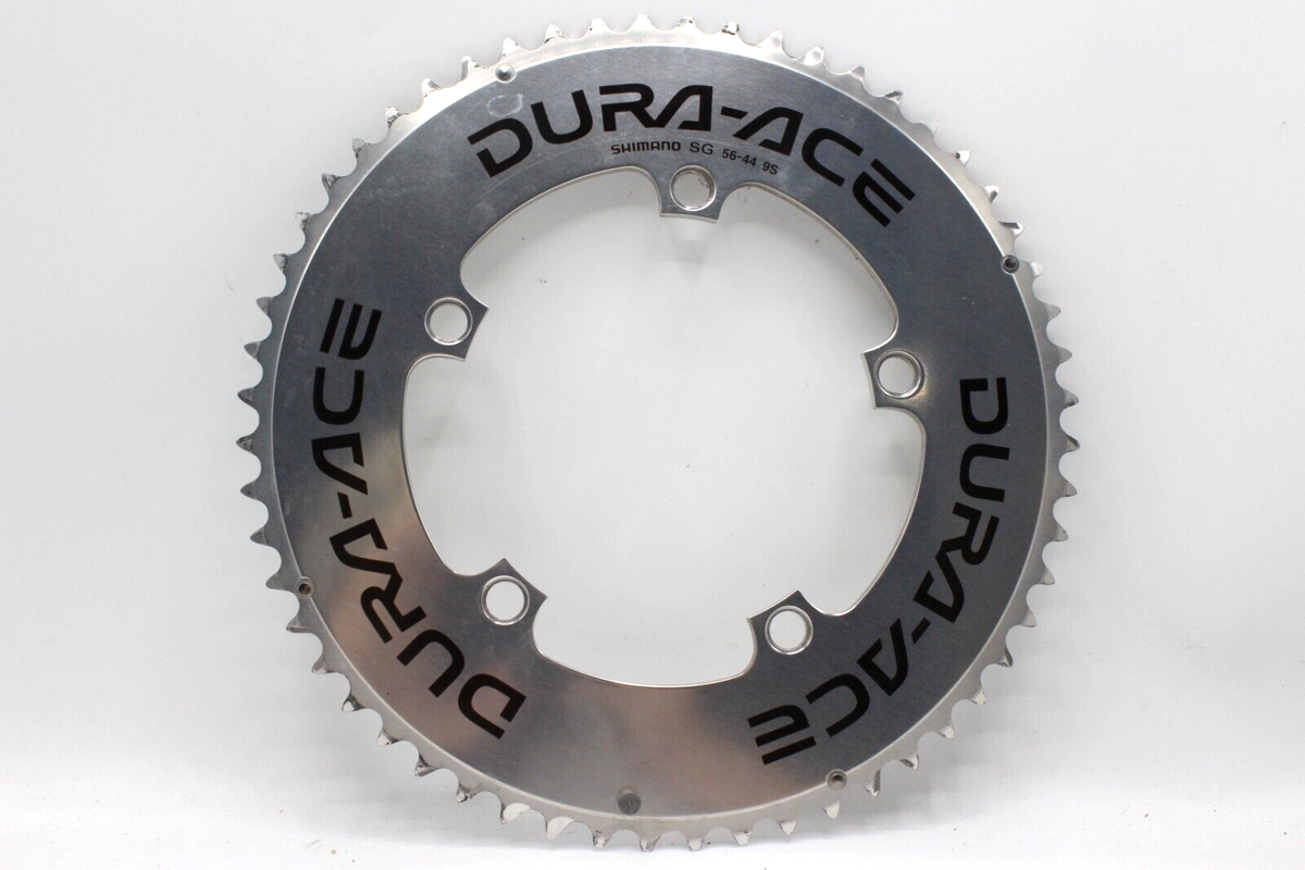 RARE Shimano Dura Ace 9spd 56T 130BCD Chainring Silver Made RARE Shimano Dura Ace 9spd 56T 130BCD Chainring Silver Made