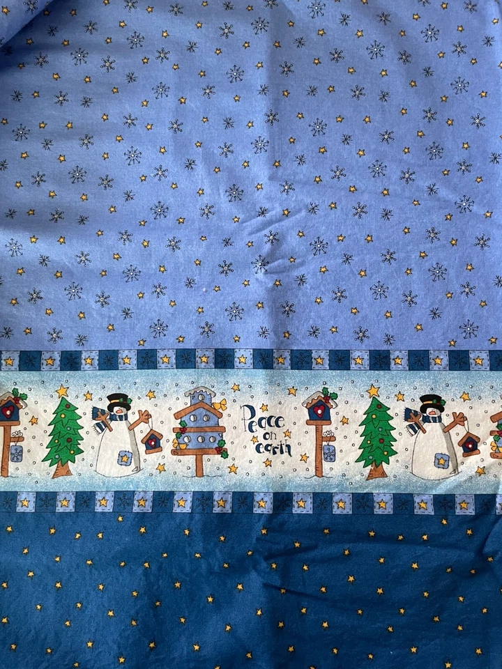 Tela Frontera Paz en la Tierra Por Trena Hegdahl Casas para Pájaros Muñeco de Nieve 2 Yardas x 44" Foto 2 de 3