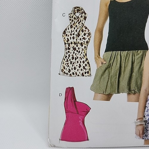 McCall's 6326 Misses' One Shoulder Halter Tops Sewing Pattern Size 14-20 Uncut - Picture 3 of 7