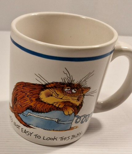 It's Not Easy To Look this Busy Cat Mug Coffee Tea Mug Cup 300ml 1988 Vintage - 第 1/6 張圖片