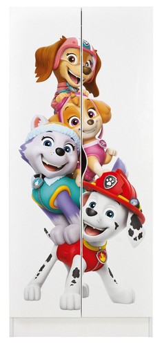 Weiß zweitüriger Kleiderschrank - funktionaler Möbel für Kinder - Aufdruck - Bild 44 von 92