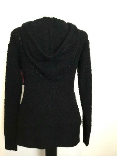 NOBO NO BOUNDARIES Black POPCORN HOODIE Pullover Sweater Top Sz. Jr. S - Picture 4 of 9