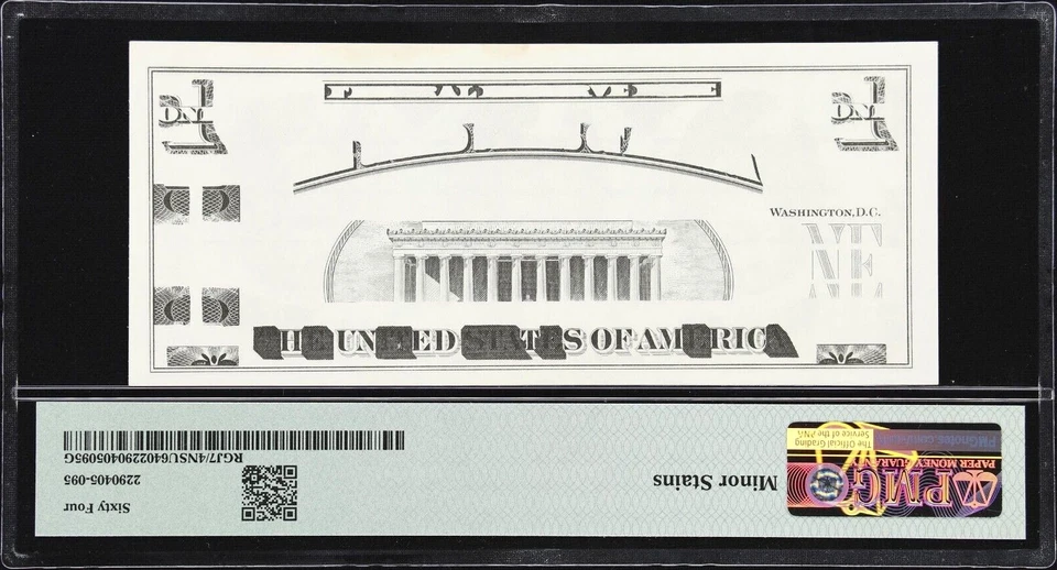 Giori Test Note  ND (ca. 1970s)  PMG Choice Uncirculated 64 - Image 2 of 2