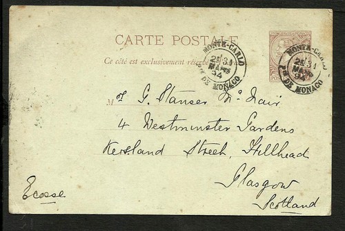 MÓNACO 1894 P. ESTACIONARIO A ESCOCIA (GLASGOW) MUY BONITO - Imagen 2 de 2